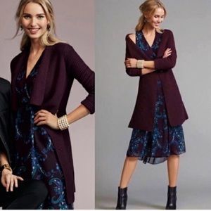 Cabi #3350 Regal shawl collar, knit duster/long cardiganXS